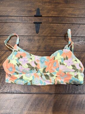 RVCA Floral Bikini Top in Coral, Mint, Lilac, Olive